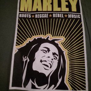 Bob Marley, Roots, Reggae, Rebel Music green t-shirt